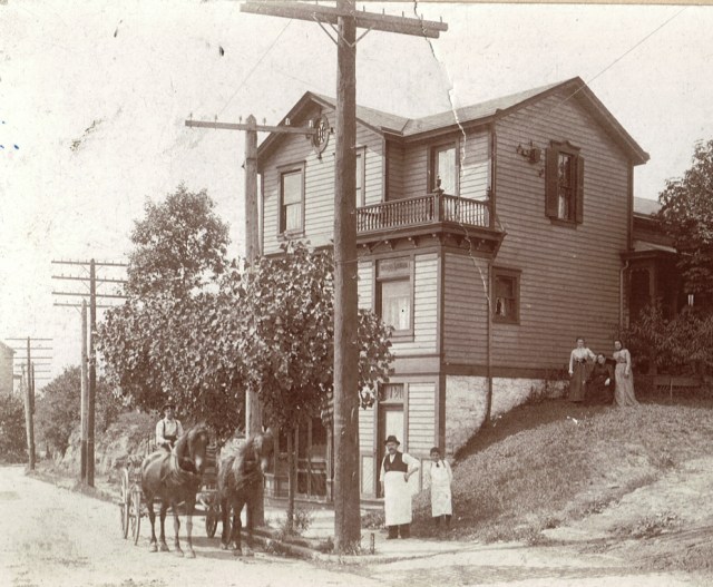 Here's the butcher shop sometime around 1895