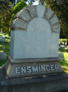 The Ensminger family plot in South Cemetery, Butler, Pa.